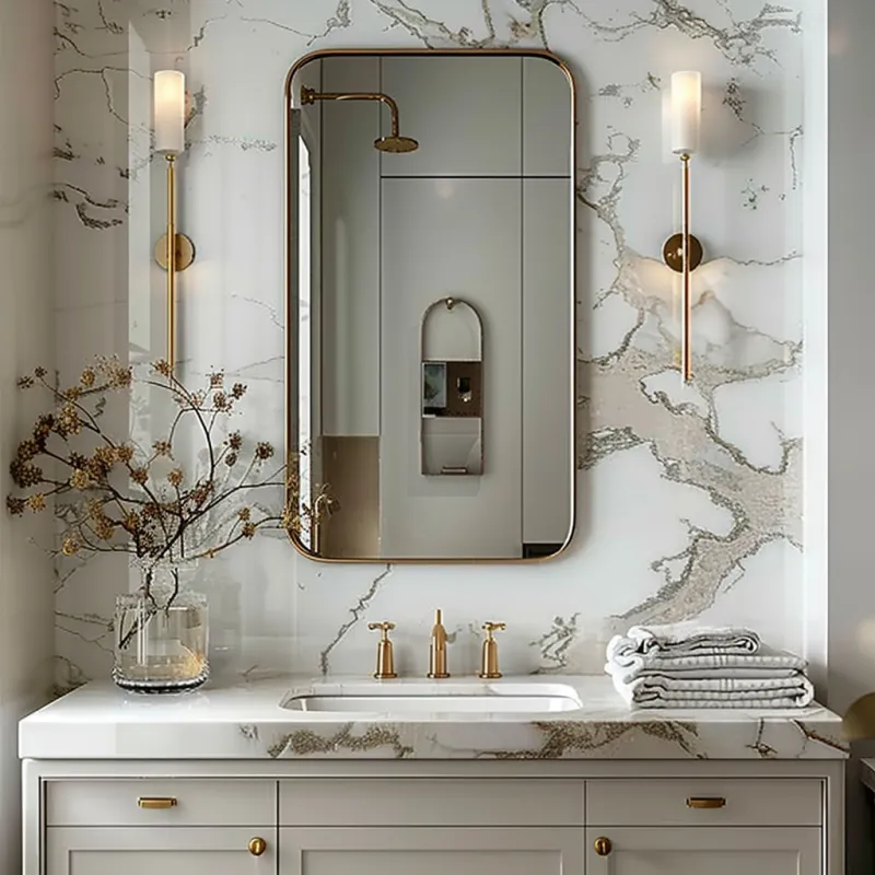 كيفية تنظيف مرآة حمام دائرية بإطار خشبي؟