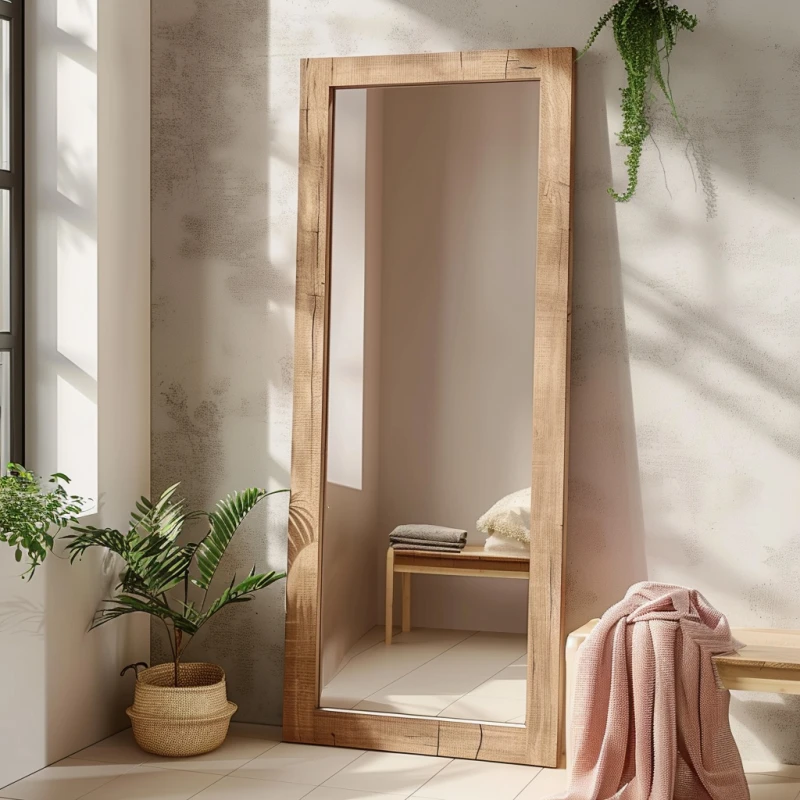 Large Wood Framed Mirror
